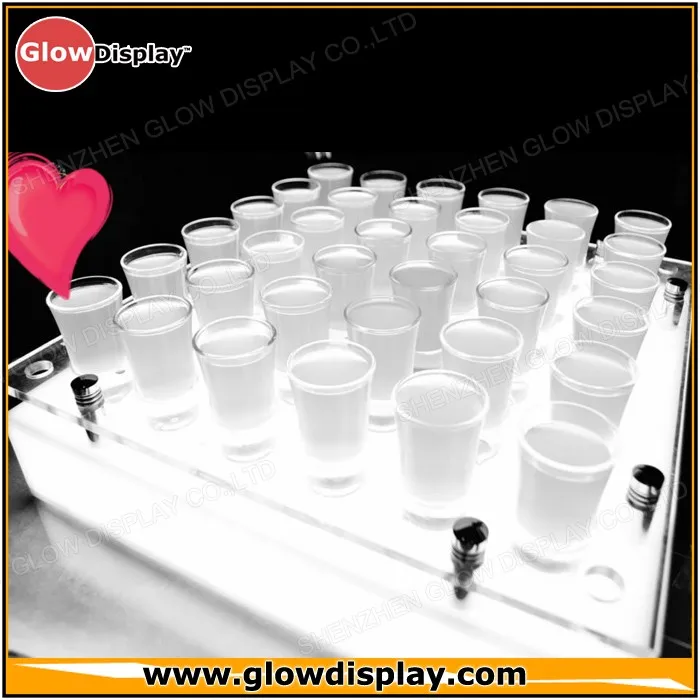 GlowDisplay Battery Powered Acrylic LED Shot Glass Tray