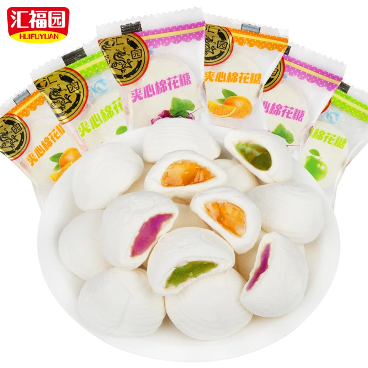 HUIFUYUAN Soft sweet jam center filled marshmallow candy