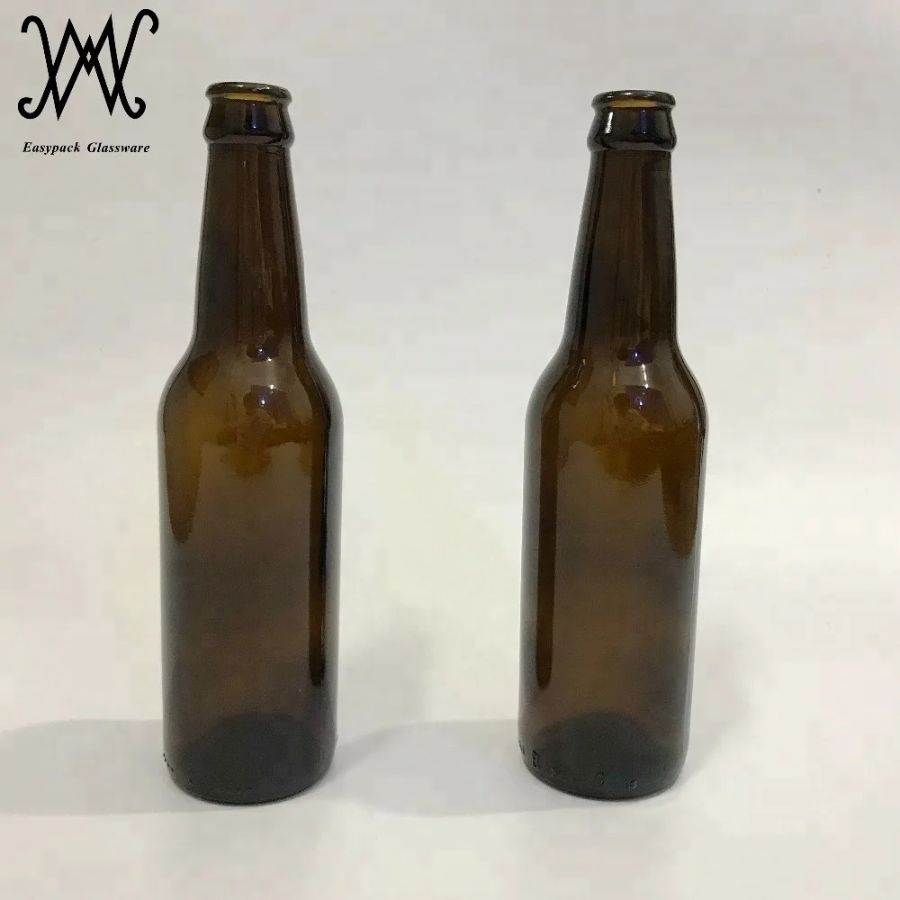 330ml dark brown amber glass beer bottle
