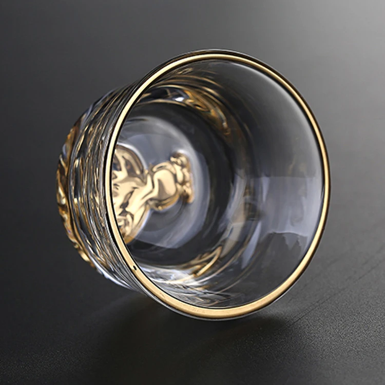 Factory direct sale chinese special gold rim kung fu tea tasting cups with low price online