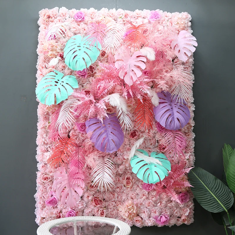 rose hydrangea portable stage decoration backdrop design wholesale artificial flower garland wholesale flower wall backdrop