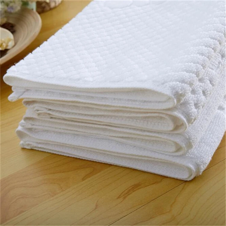 
cute high quality custom size 100% cotton white bath mat floor foot towel for hotel bathroom 