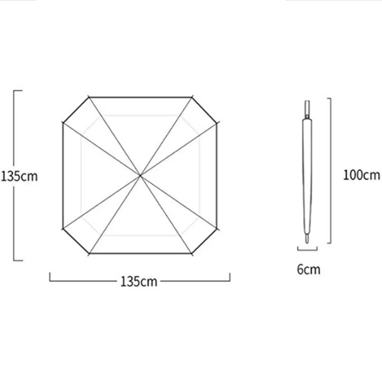 golf umbrella square shape for the rain factory wood handle large size auto open with logo custom print straight big umbrella