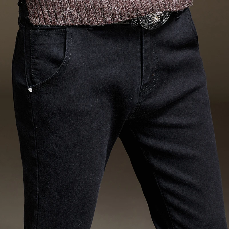 2022 men jeans stretch version of the South Korean version of the trend black casual long trousers men thick style.