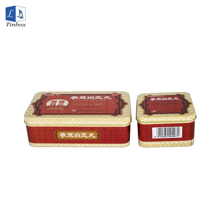
Rectangular Pill Packaging Tin Box Storage 