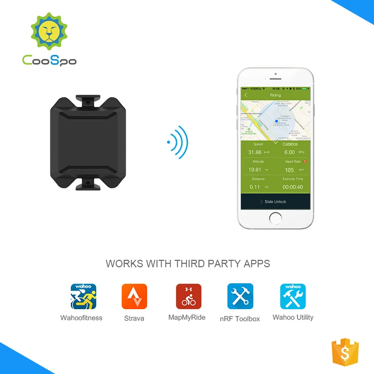 CooSpo wireless bluetooth ant+ speed and cadence sensor zwift