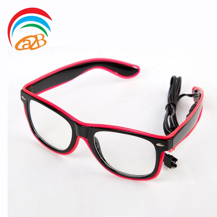 2021 Hot Sale Fashionable Light Up El Sunglasses/ Flashing El Wire Glasses For Christmas Gift