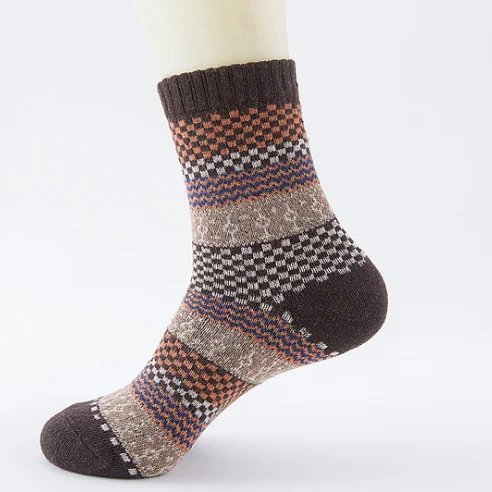 
mens Rabbit Wool Thermal Christmas tree Socks Ultra BootCustomized Thick breathable Knitted Factory Happy Socks 