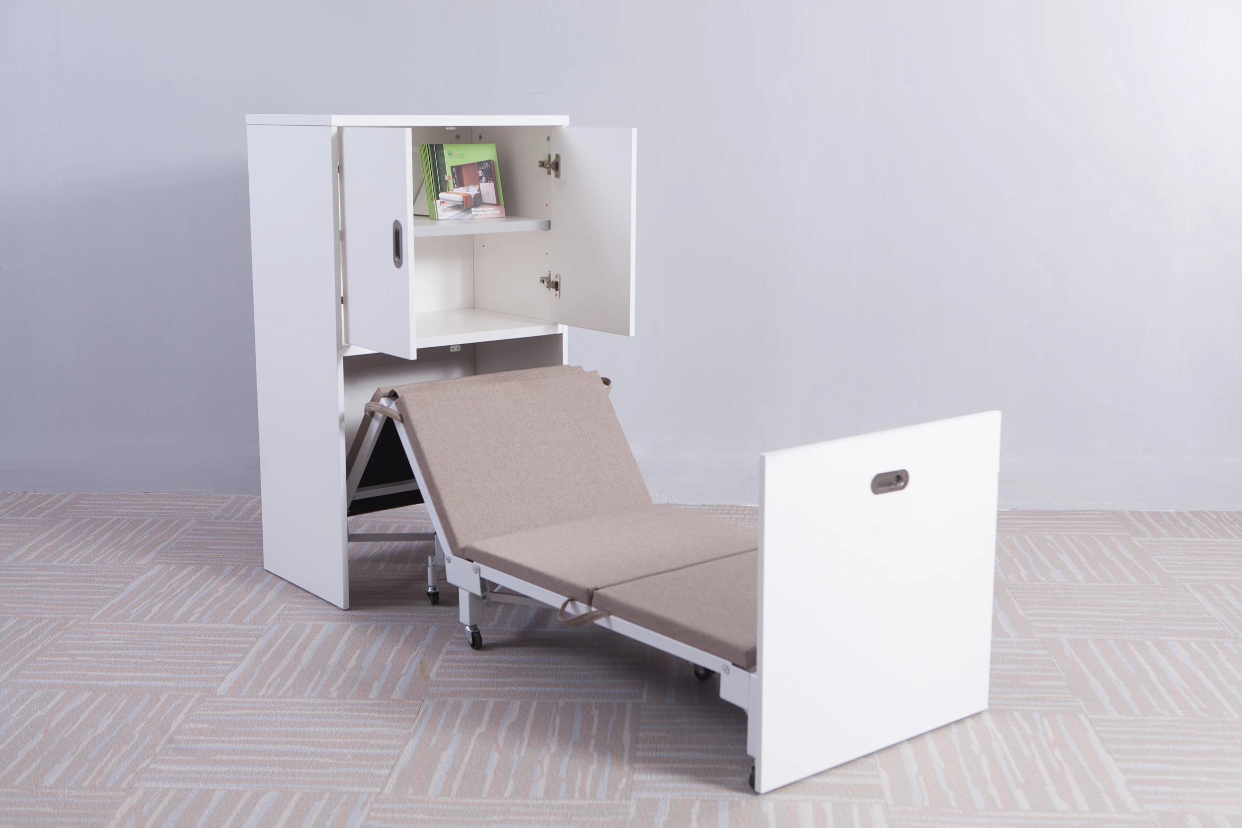 Multifunction Hidden cabinet folding bed save apace meteal folding bed with mattress