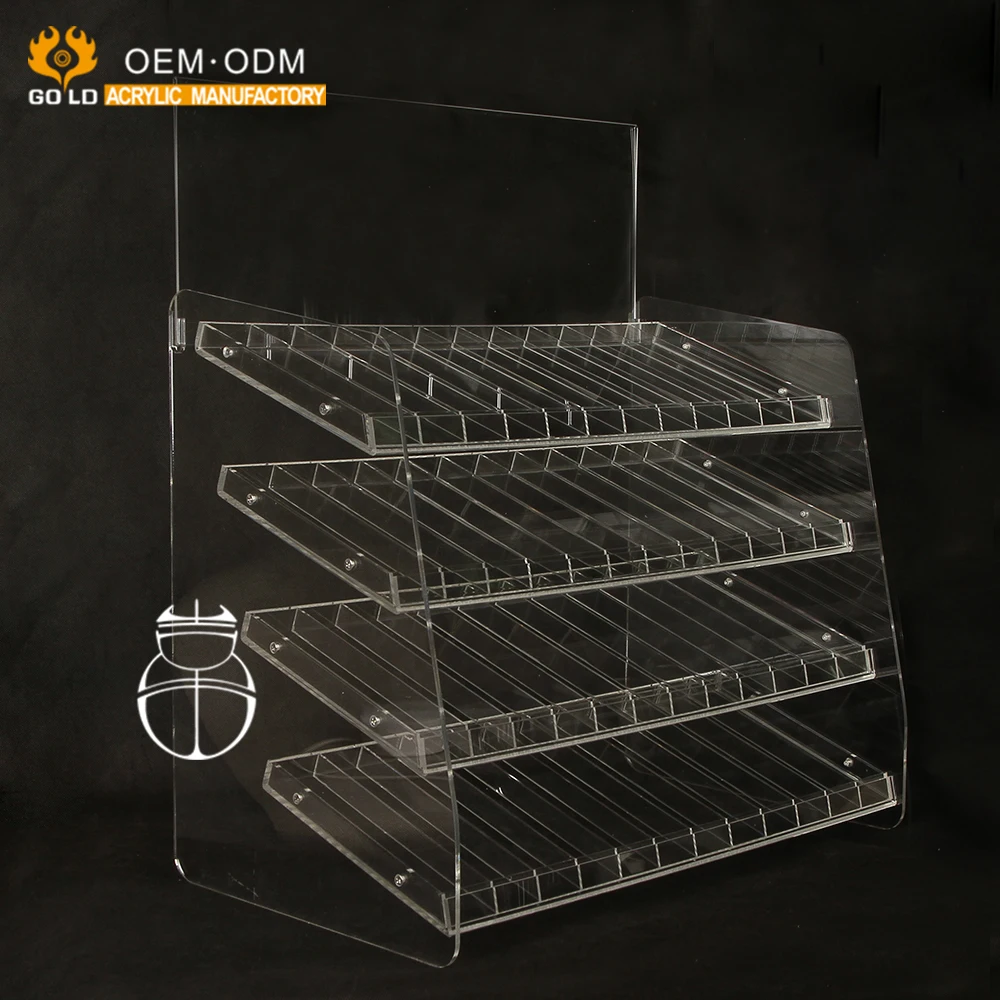 Free Design Custom Multi-tiers Clear Essential Oil Storage Rack Holder Acrylic Essential Oil Display Stand