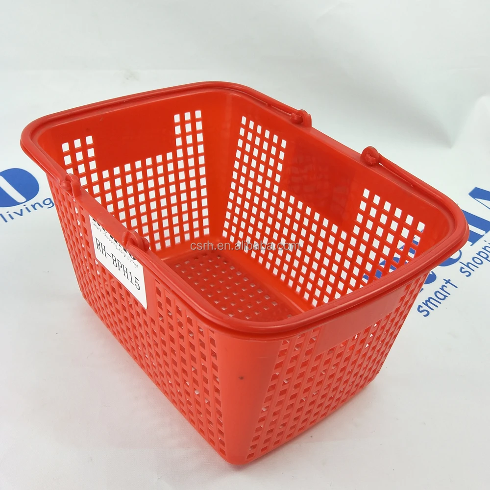 RH-BPH15 350*255*200mm 15L Mini Basket Red Color Small Plastic Shopping