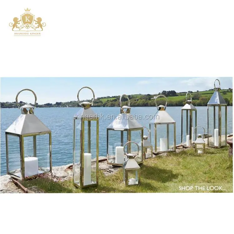 
Large garden lantern in stainless steel for wedding decoration 