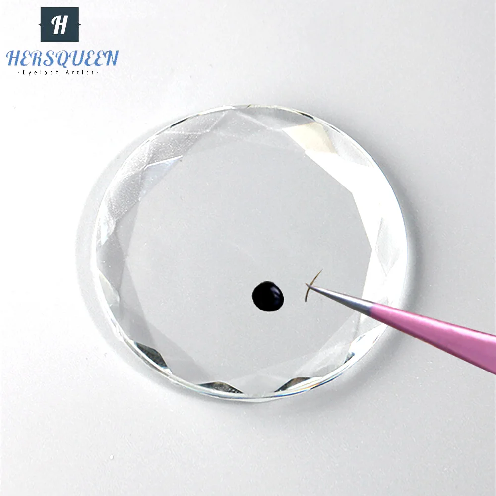 Crystal Tray Glass Eye Lash Stand Pallet Glue Pallet Eyelash Acrylic Eyelash Holder Eyelash Extension Tile