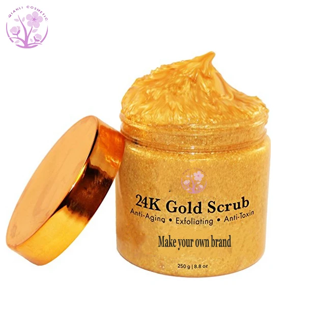 
Private Label Organic Whitening Exfoliating 24k Gold Face Body Scrub 
