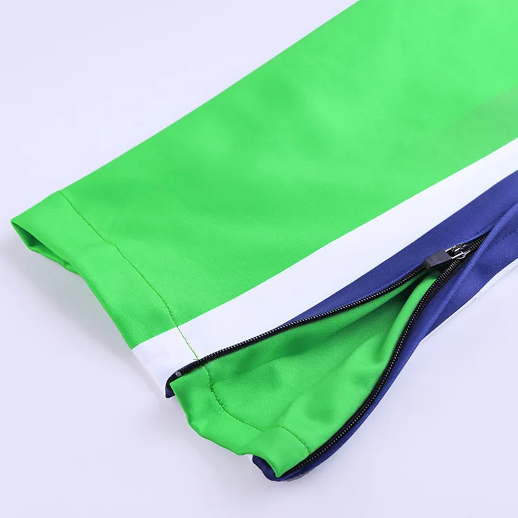 New green custom sublimation printing soccer school uniform tracksuits