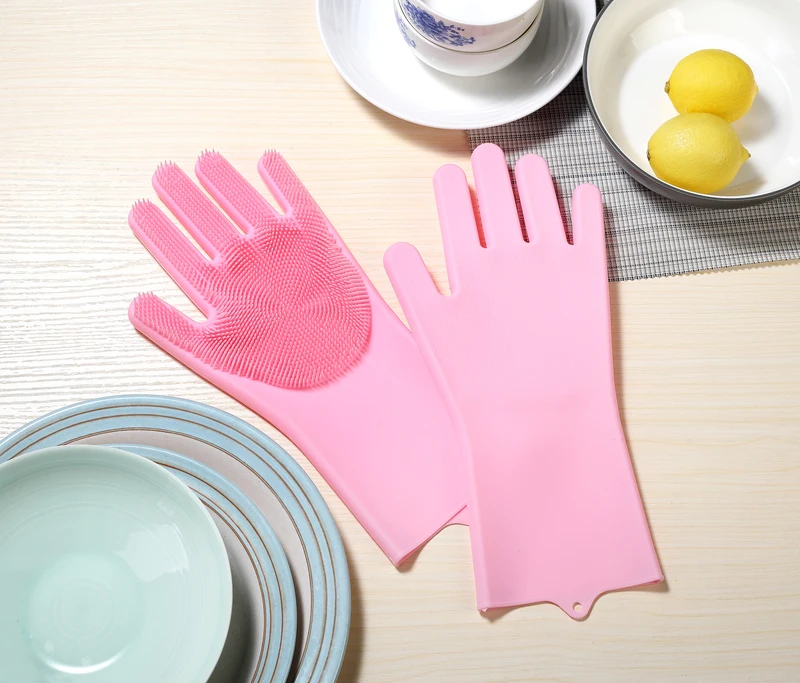heat-resistant non-stick  custom fancy silicone dish washing rubber gloves