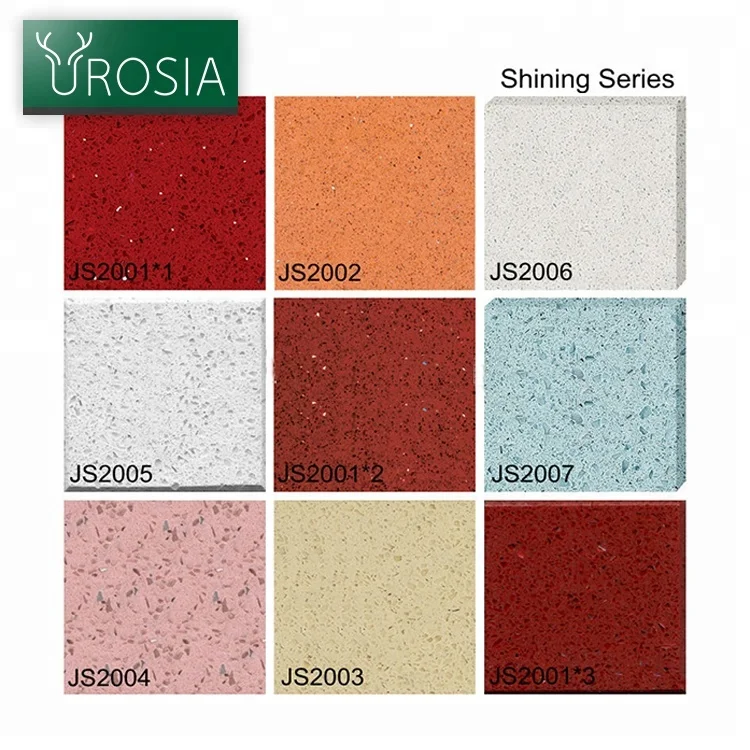 Low Price Artificial Composite Red Granite Quartz Stone Countertop Slab For Kitchens