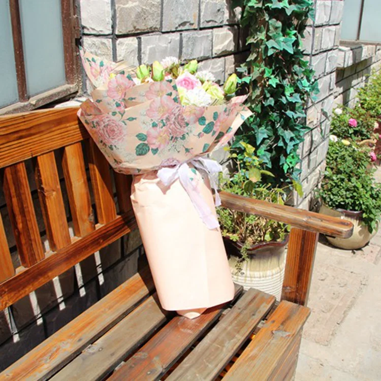 Shinewrap Pattern Colored Flower Printed Wrapping Paper Plastic Flower Wrapper