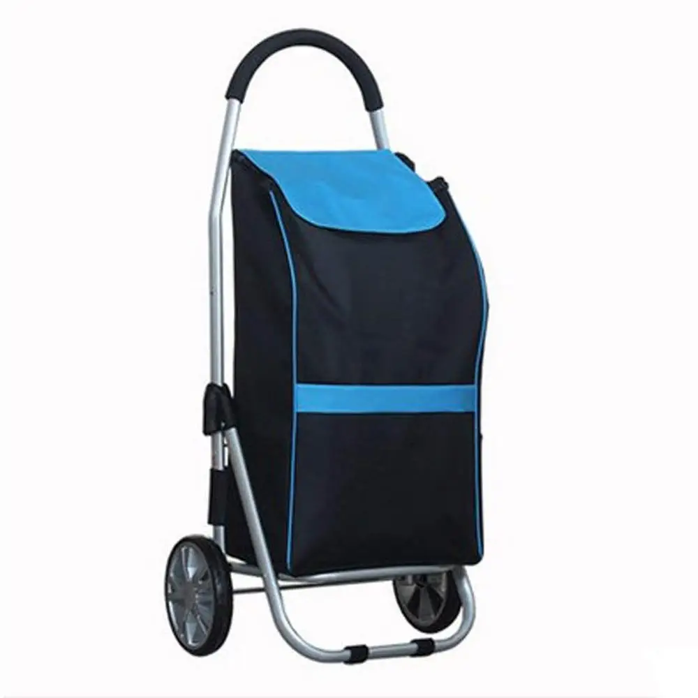 Wholesale 100%polyester Christmas market grocery folding shopping trolley for factory