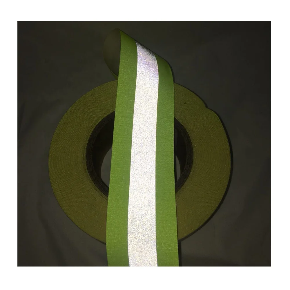 Chinese wholesale Flou-Yellow silver  Fire Flame Retardant Reflective Tape 5cm width for fireflighter safety workwear