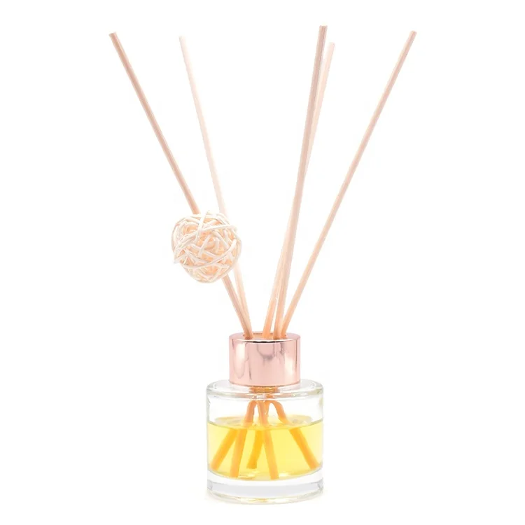 Factory Selling 50ML Clear Empty Round Reed Attar Diffuser Glass Bottle for Home