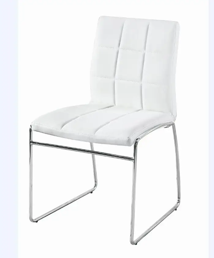 2024 wholesaler  fashionable indoor furniture simple dining chair leather chrome pvc dining chair made in china