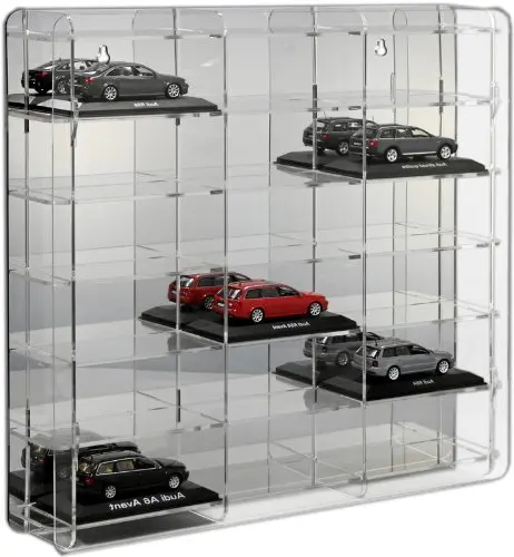 Clear Acrylic 1/43 Model Car Display Case with mirrored back panel