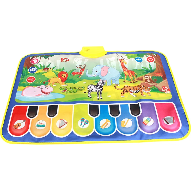 Piano Mat, Musical Piano Keyboard Dance Mat Carpet Baby Touch Play Animal Blanket Toys for Little Boys Girls Baby Gifts