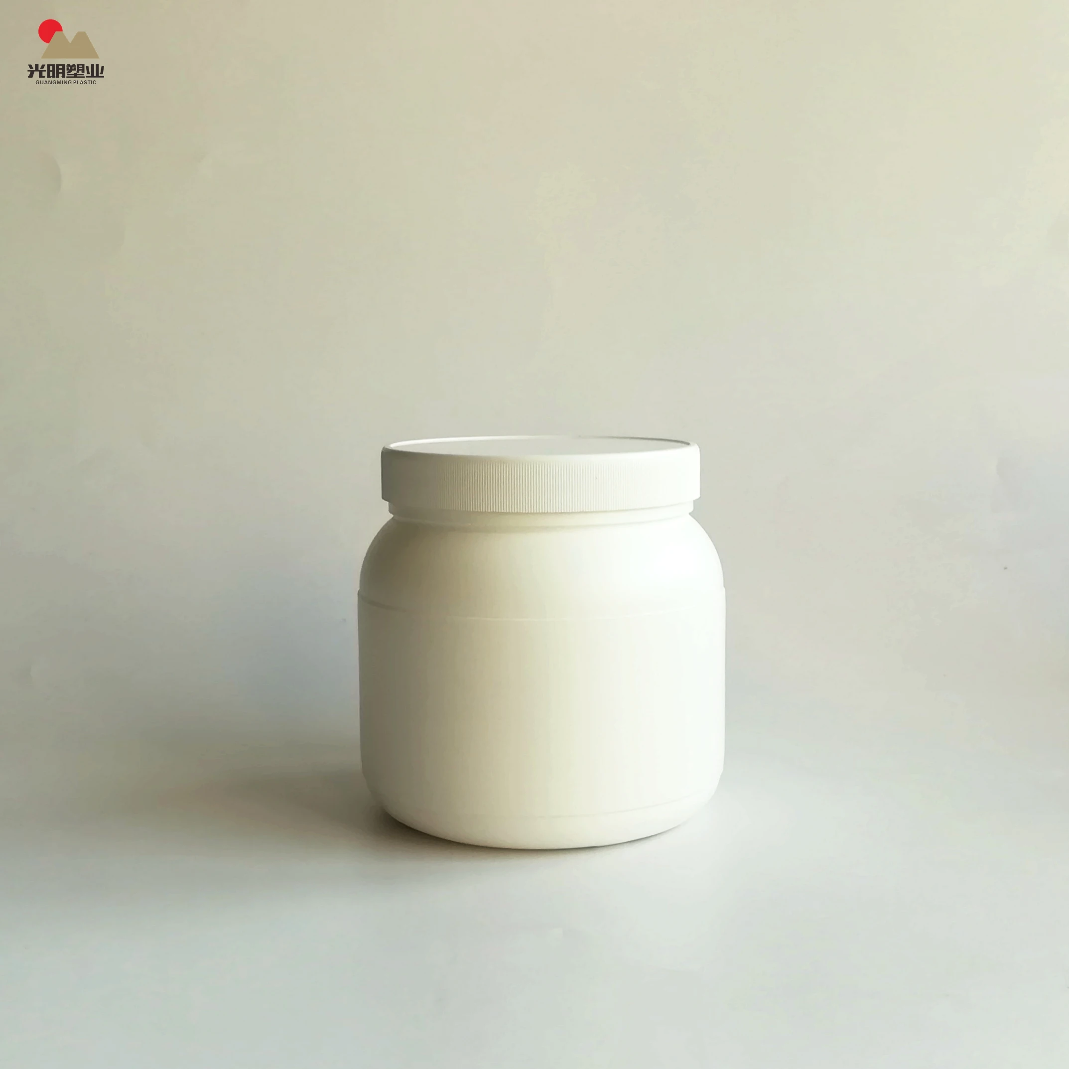 1000ml Food Garde white round HDPE plastic protein powder container