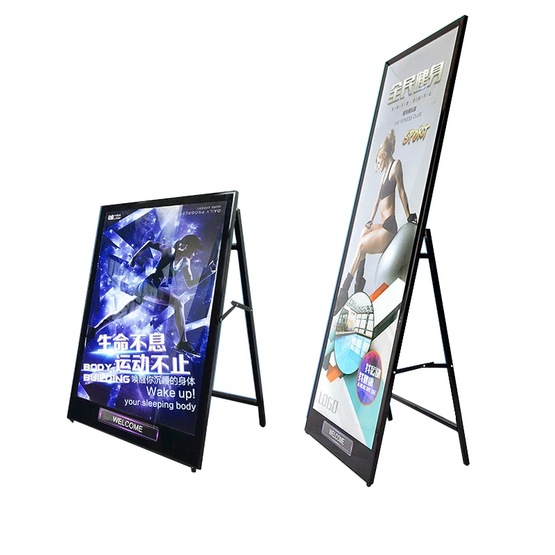 double sided outdoor led open sign vertical lcd panel stand advertising display led advertising stand