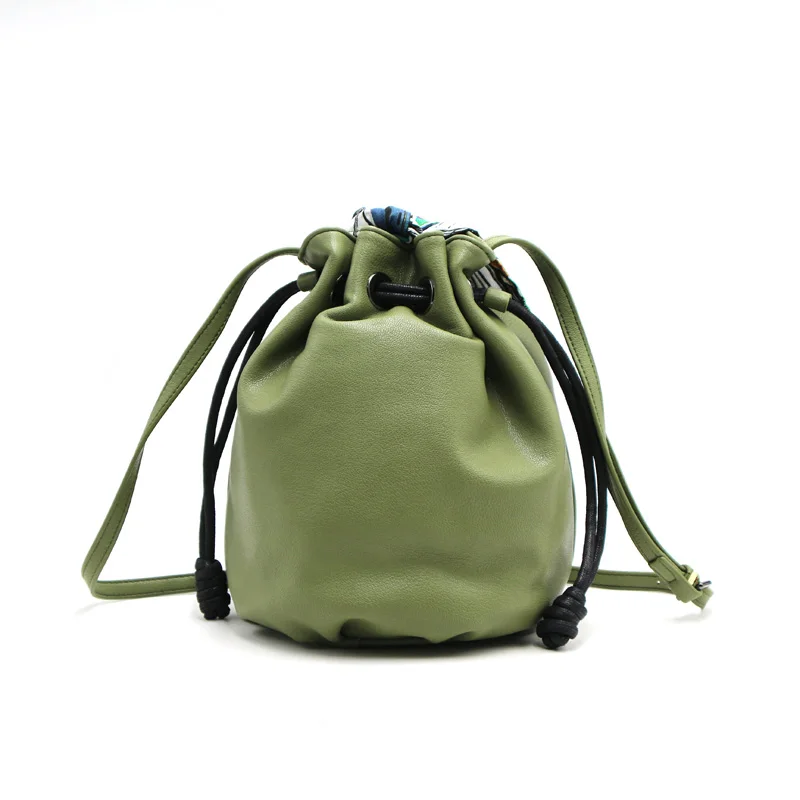 2024 fashion vintage bucket pu leather handbag Custom tote Bags women shoulder bag online shopping factory