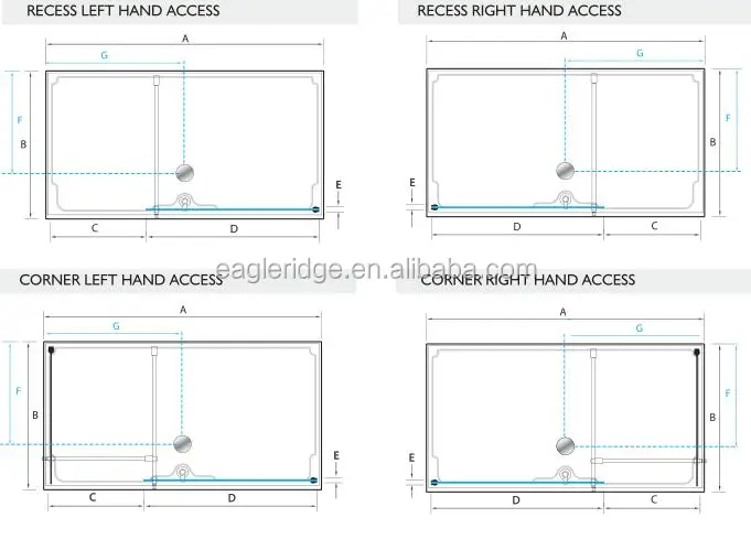 
Tempered glass free standing shower enclosure 