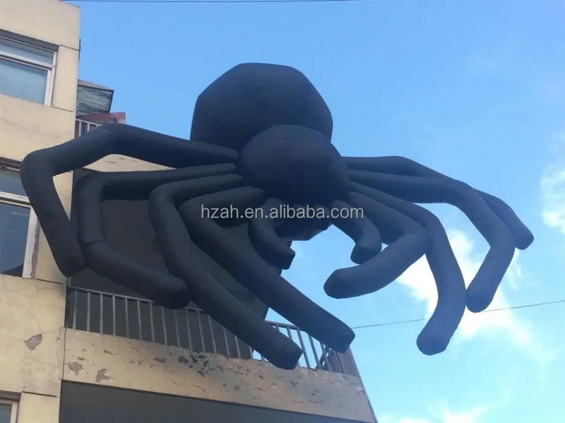 5m Giant Hanging Inflatable Black Spider Model for Halloween Decoration