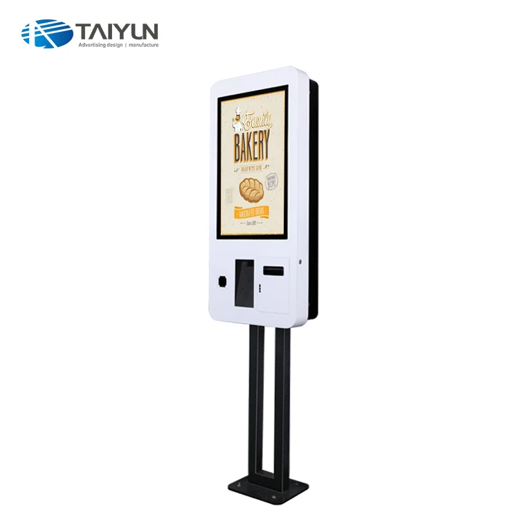 Напольная 27 дюймов самообслуживания платежные киоски самозаказ системы с сенсорным экраном меню ресторана