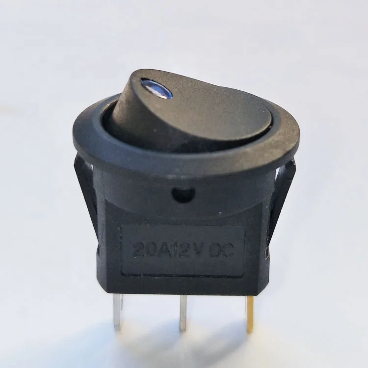 12(4)A~125/250VAC electric instruments round rocker switches with lamp