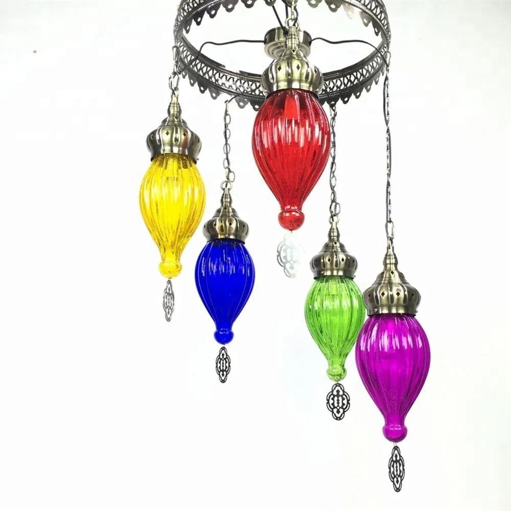 2018 New design Turkish turkish lamps handmade glass LED Ottoman Crack Chandelier