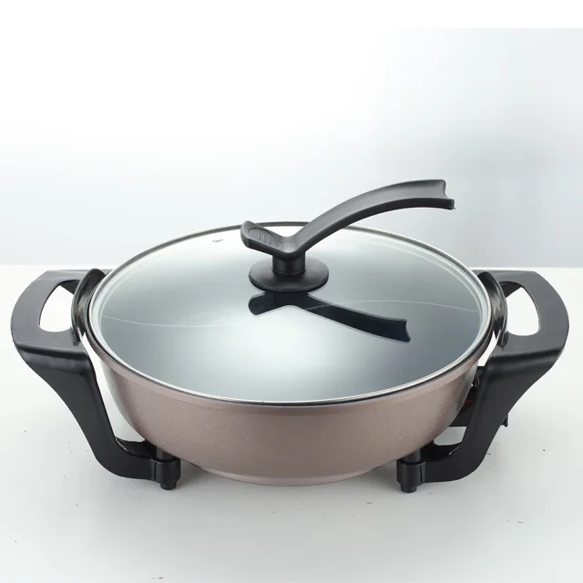 aluminum nonstick round cake frying grill electric baking pan with lid cover