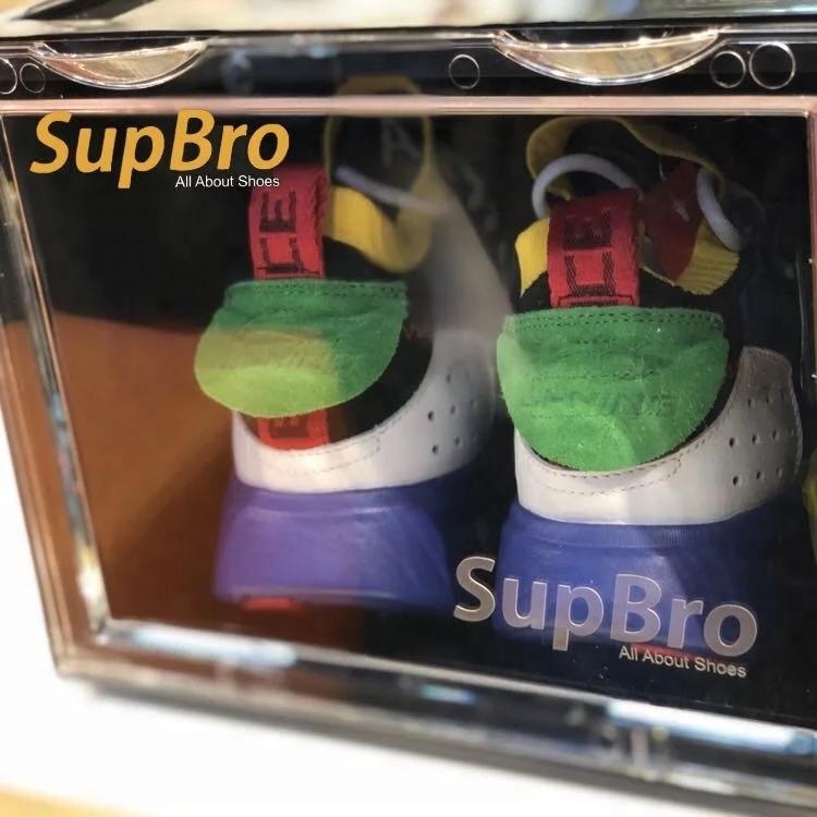 Hot selling dy152  high-end large black plastic shoe box with clear front drop door in Dymolding