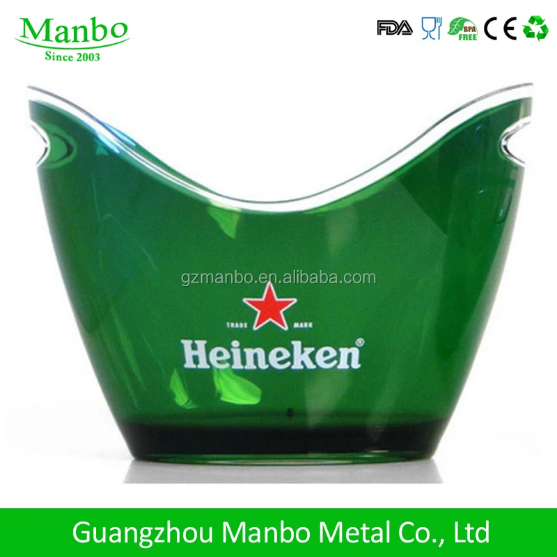 
Eco friendly Food Grade Transparent Color Acrylic Double Wall Plastic Ice Bucket 