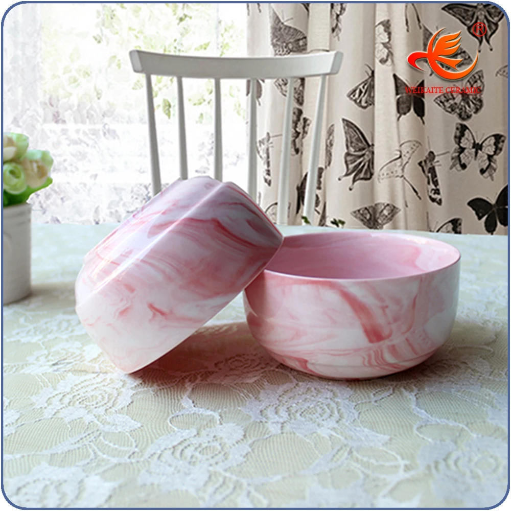 WKTB009 Special design korean marble porcelain bowl ceramic cereal rice bowl set bowl
