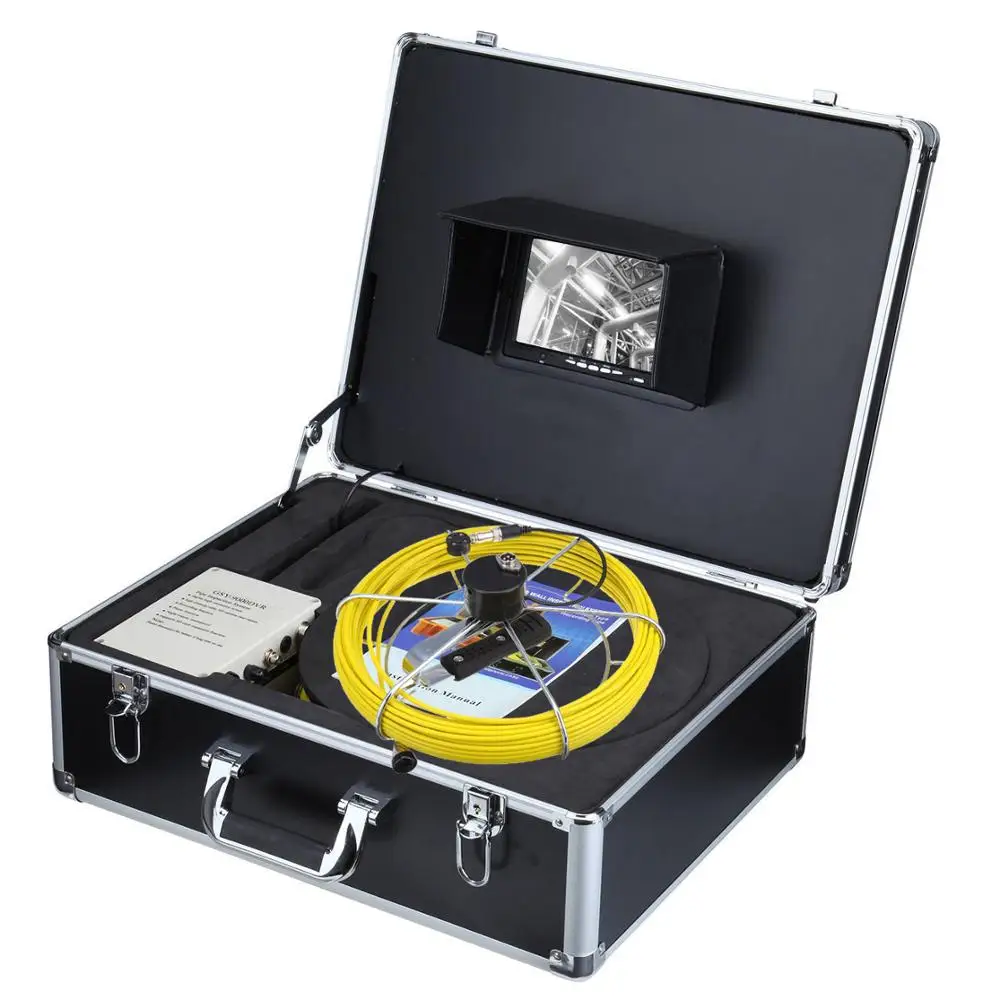 Battery-Operated 20M Cable 1000TVL 23mm Lens Industry Endoscope 7 inch Monitor Handheld Sewer Pipe Inspection Camera System