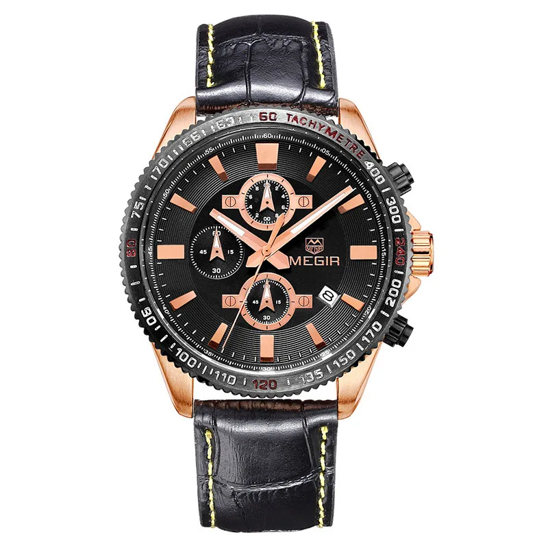 WJ-5497 luminous with calendar fashion popular luxury Megir brand wrist men watches