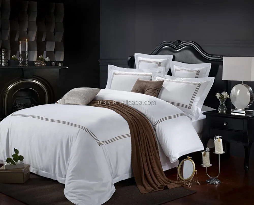 
200T /250T Cotton Fabric Hotel Bed Linen, Egyptian Cotton Bed Linen 