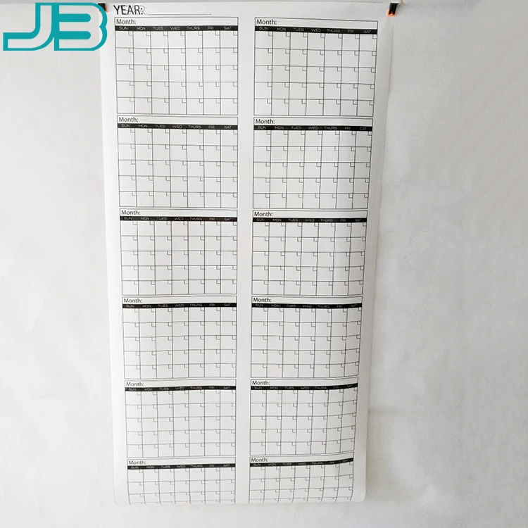 Laminated Jumbo Wall Calendar for Organizing Home Office