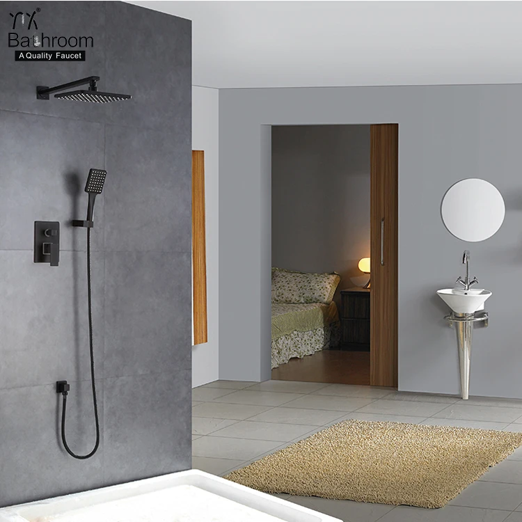 Kaiping faucet manufacturer Contemporary Matte black In-Wall cUPC Shower set bathroom taps faucet bathroom tapware