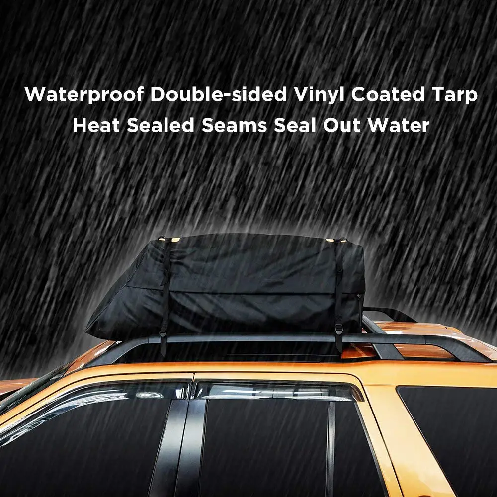 
Patented Original Design-100% Waterproof Aerodynamic Car Roof Bag, 13 cuft 