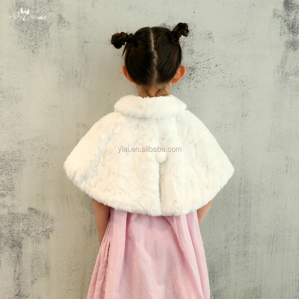 LZP258 Beautiful And Lovely Girls Shawls White Fur Bolero Winter Cape