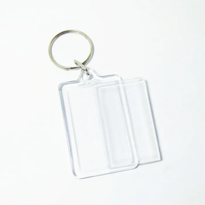Blank Acrylic Rectangle Key chain Insert Photo