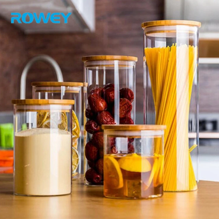 Wholesale round bottom fancy food storage coffee glass jar