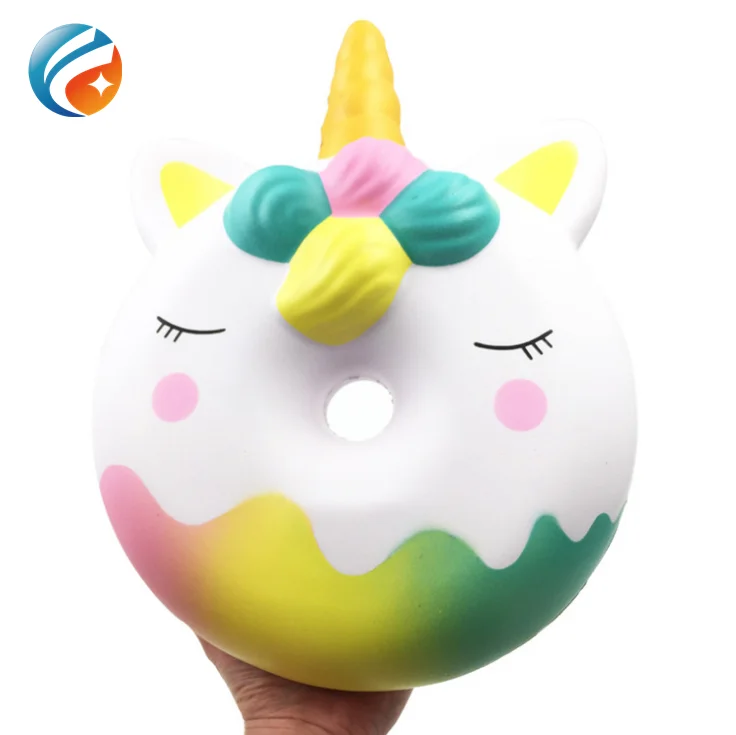 2021  Wholesale OEM Slow Rising Soft Scented Custom Christmas Promotional PU Decorative Giant Unicorn Donut Squishy